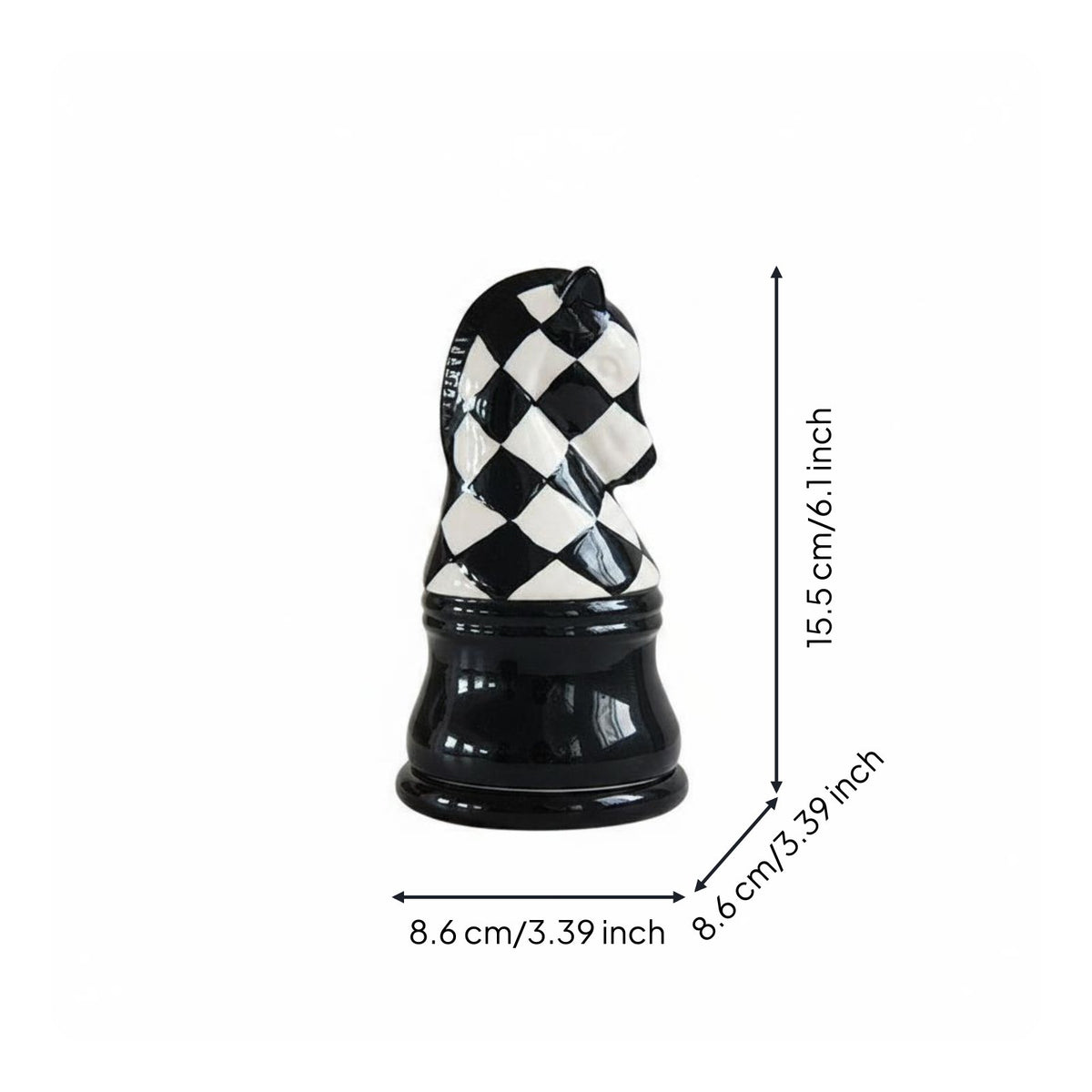 Ceramic Chess Storage Jar Dustproof Chess Piece Container Glossy Finish Ceramic Swab Holder for Vanity