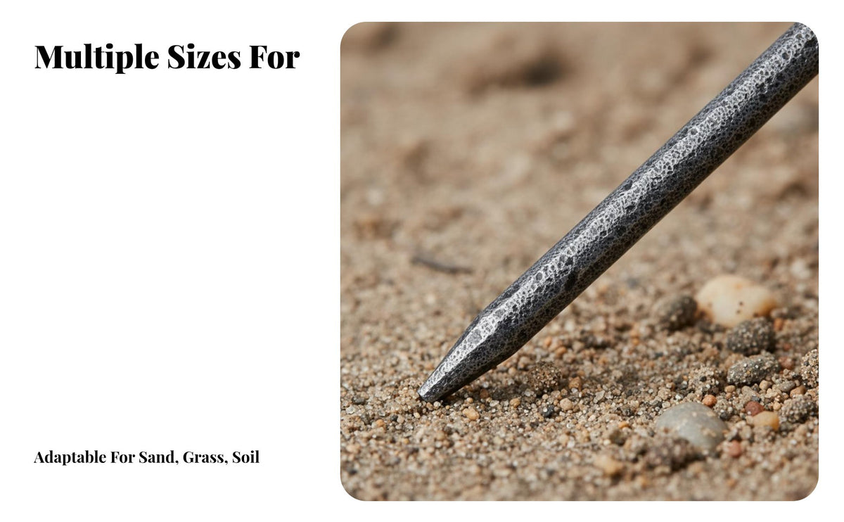 High-Strength Umbrella Ground Anchor Stable Beach Umbrella Sand Anchor Multi-Functional Two-Prong Ground Insert Easy to Install for Street Vendors, Beachgoers, Soil, Campsite, Patio, Garden