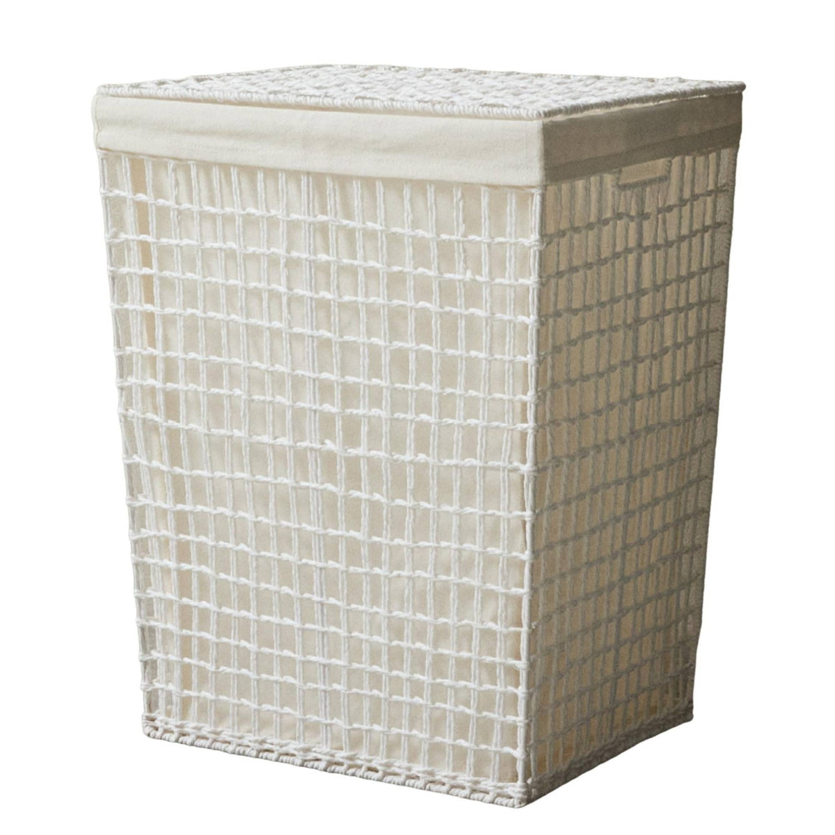Woven Container Basket with Lid Rectangular Storage Basket with Lid Sturdy Bin for Closet, Bedroom