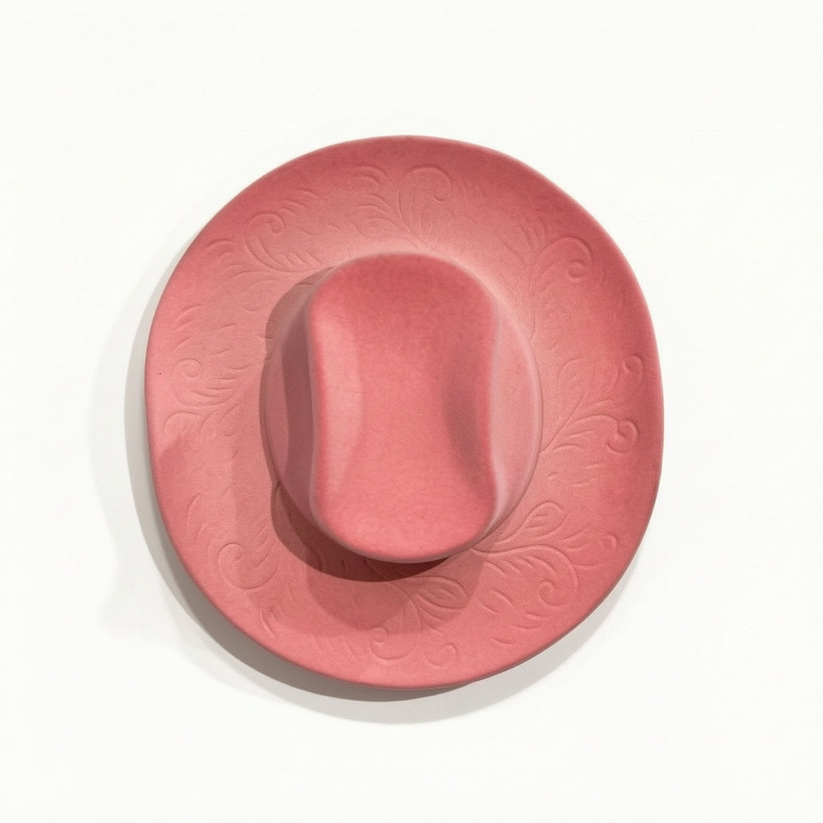Hat Shaped Vase Embossed Decor Sculptural for Living Room