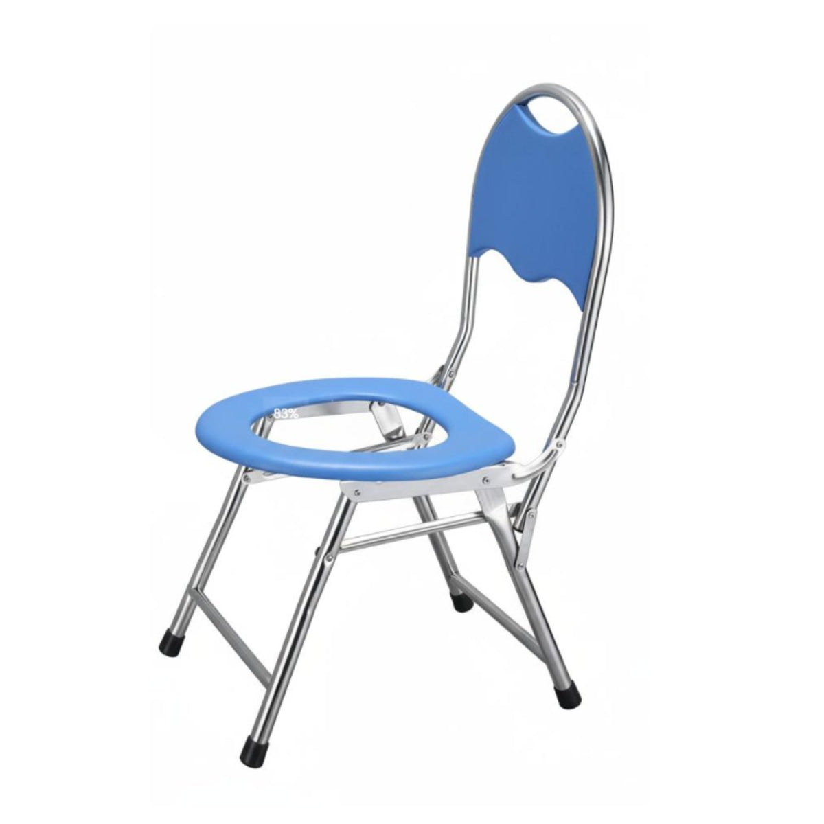 Folding Bedside Commode Portable Foldable Toilet Stool Stable Support for Travel