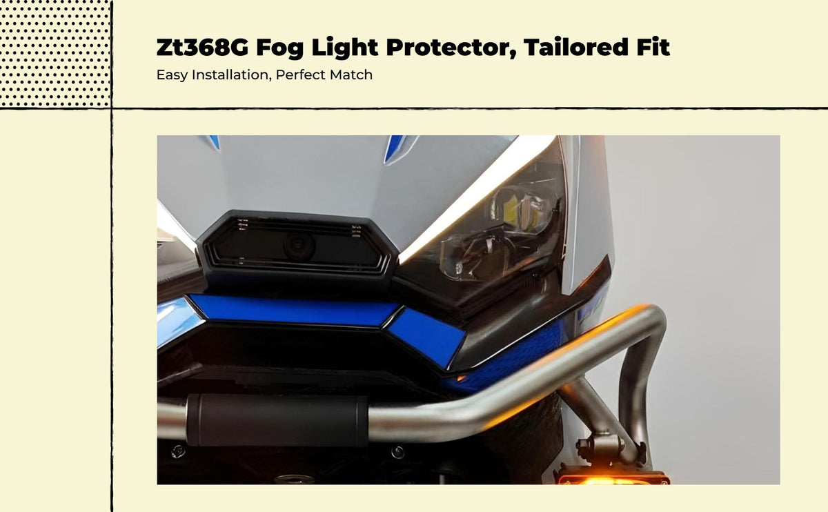 Motorcycle Headlight Shield, Black Cover for ZT368G