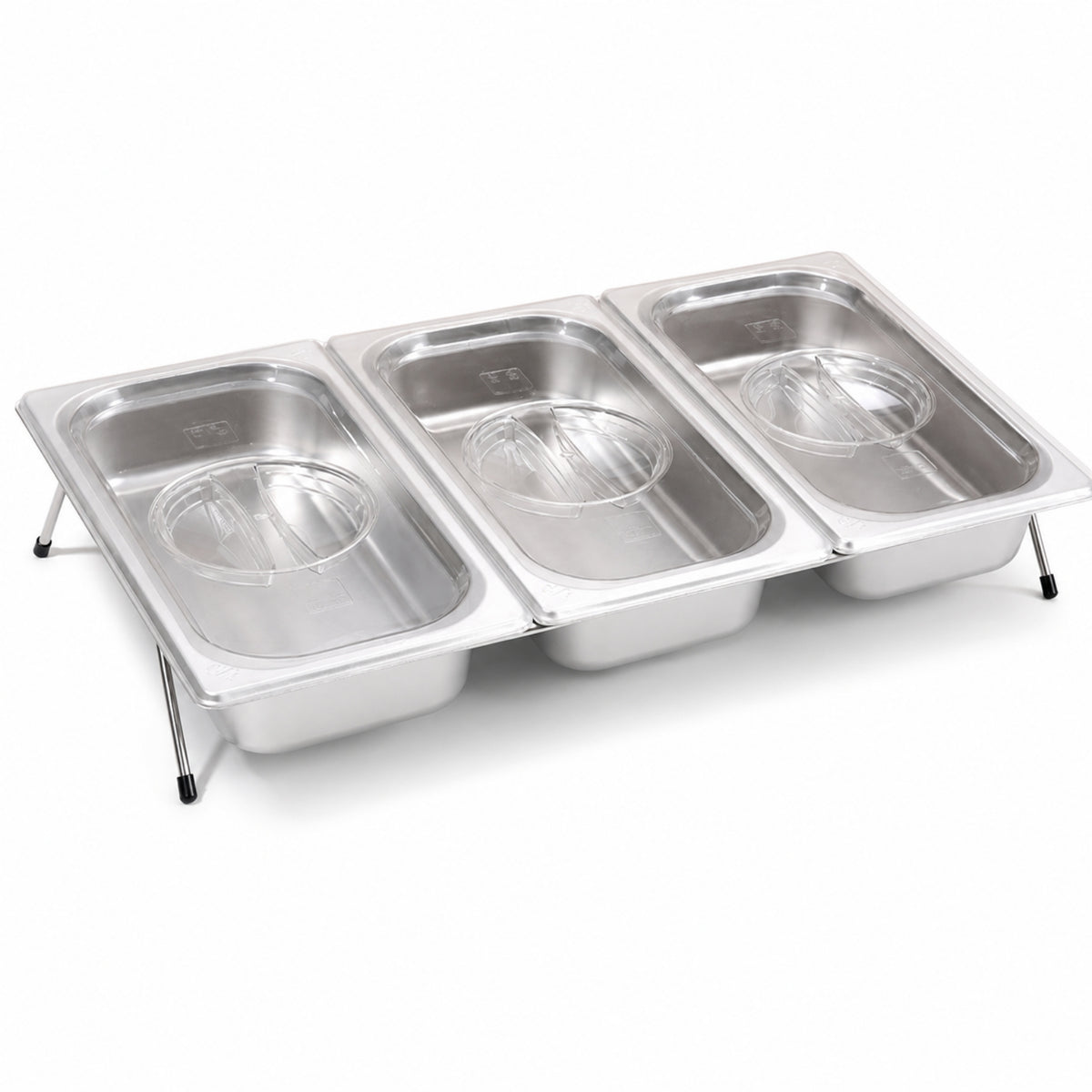 Stainless Steel Food Pan with Lid Easy to Hygienic Tray Food Pan with Rack for Salad Bar