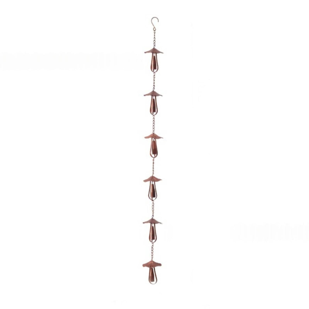 Mushroom Rain Chain Weather Resistant Bell Rain Chain Easy Install Outdoor Decor for Roofline, Garden, Sunroom