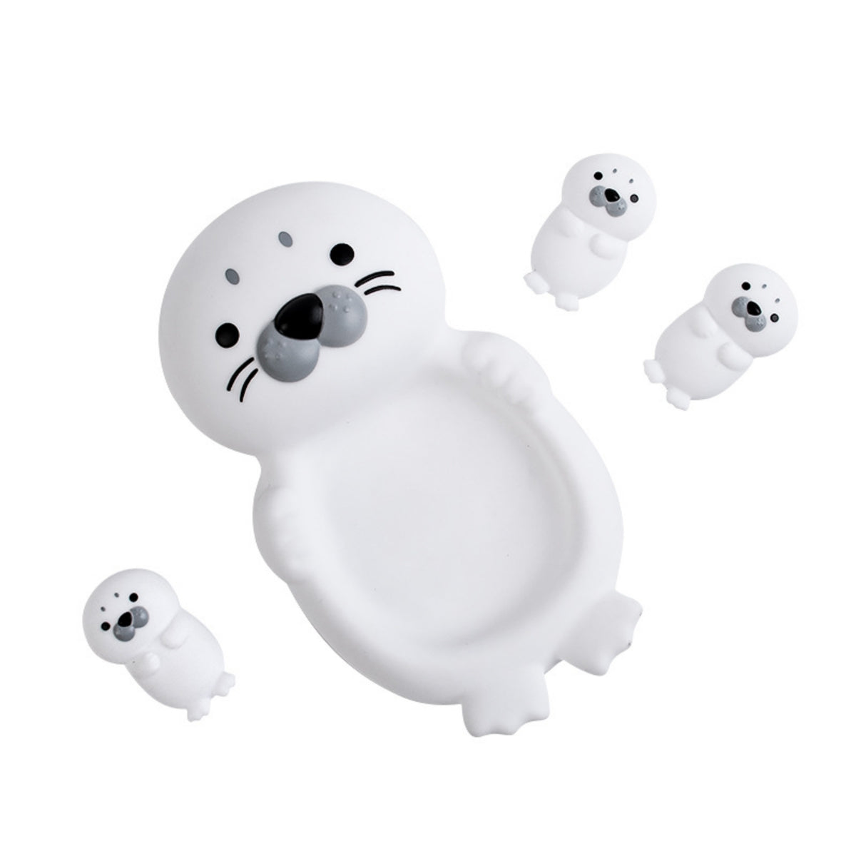 Floating Seal Bath Toy Set Soft Nesting Water Toy Nautical Squeezable Bath Seal Stackable for Toddlers