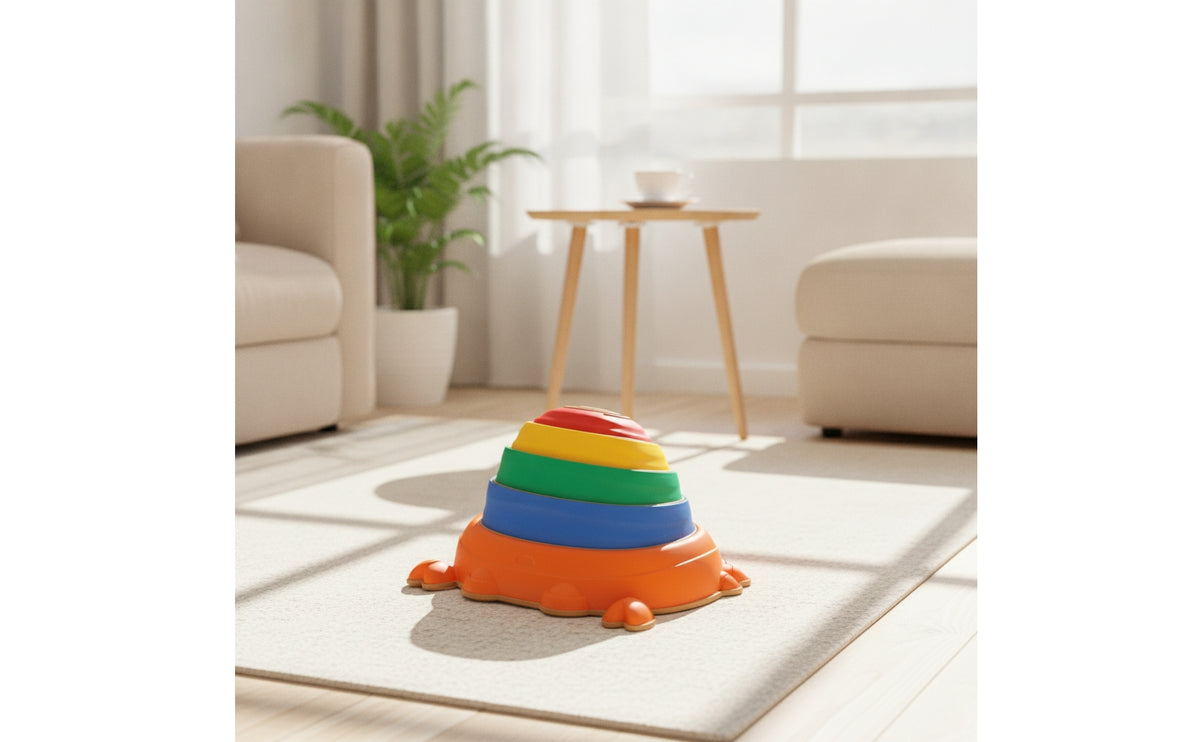 5 Pieces Crab Stepping Stone Stackable Stepping Stones with Textured Surface Toys Stable Toy Long-Lasting for Toddlers, Playroom