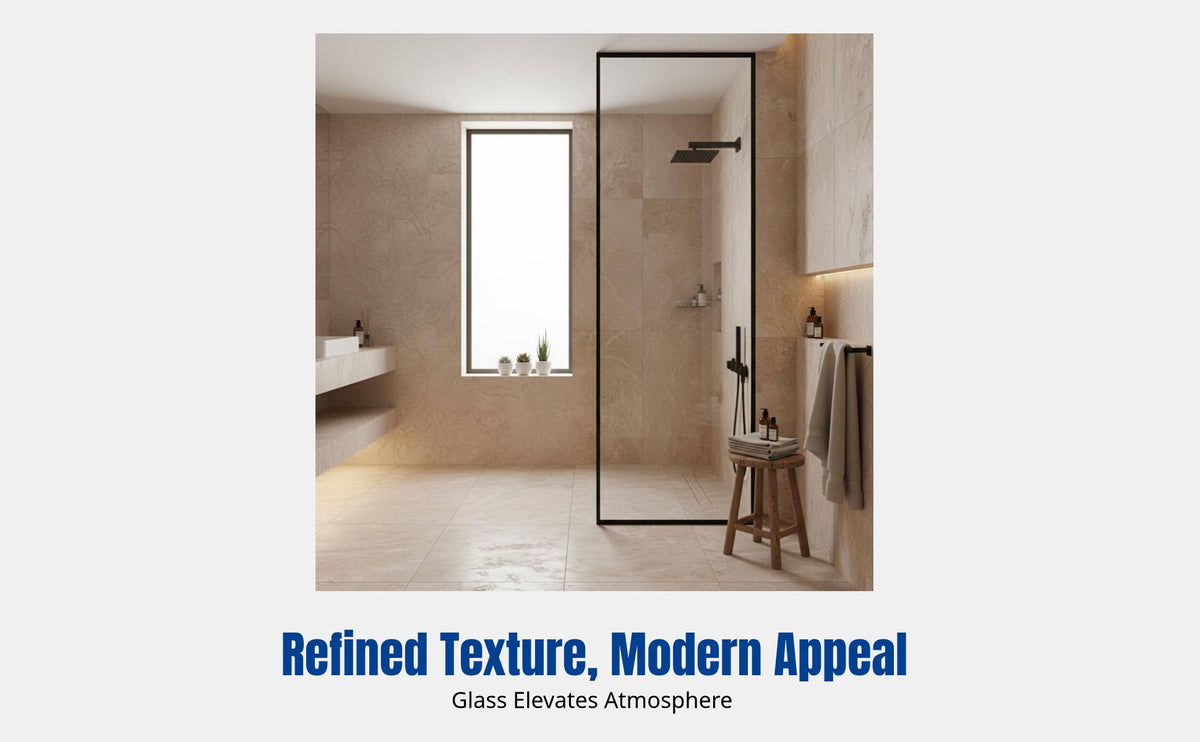 Explosion-Proof Glass Partition, Customizable Minimalist Bathroom Divider, Tempered Glass Screen for Wet and Dry Separation