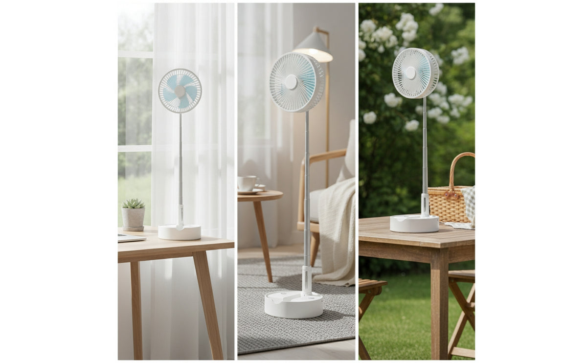 Telescoping Folding Standing Fan Portable Telescopic Fan Rechargeable USB-C for Students, Bedroom