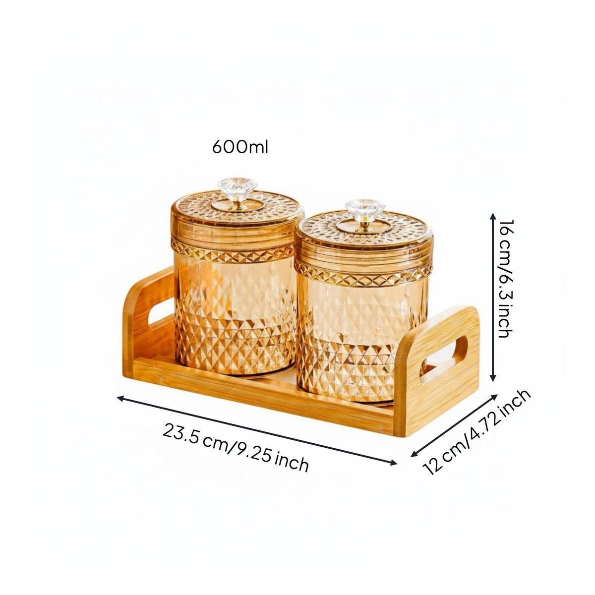 Sealed Jar Set Airtight Tea Storage Jar Golden Finish for Kitchen