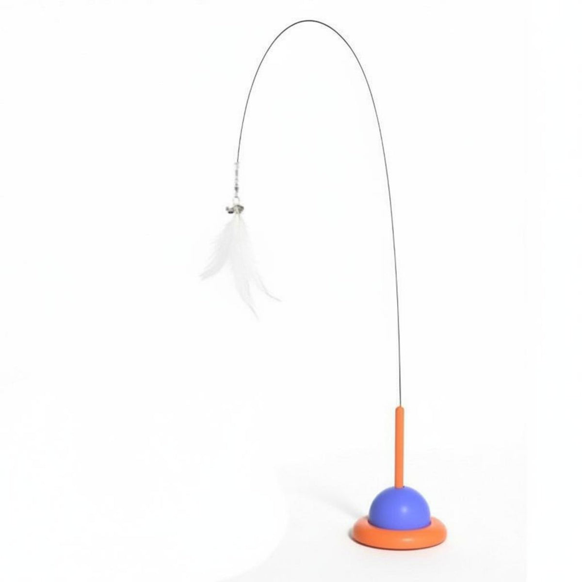 Suction Cup Feline Wand Chew Resistant Feline Feather Wand Detachable Pole