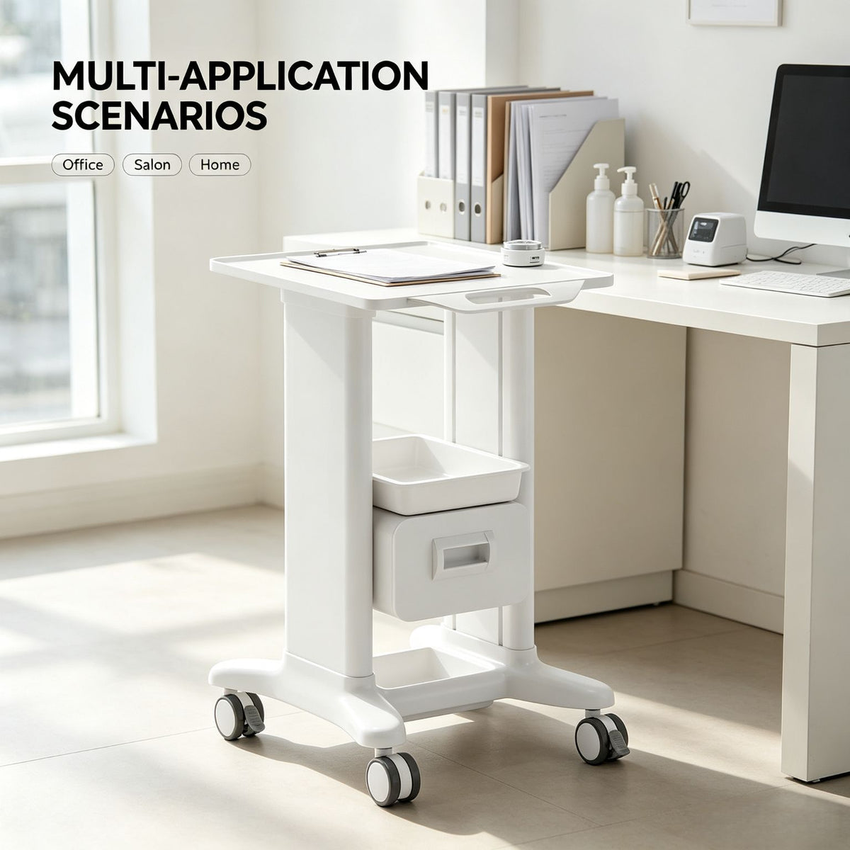 QX 3-Tier Metal Utility Cart for Beauty Salon