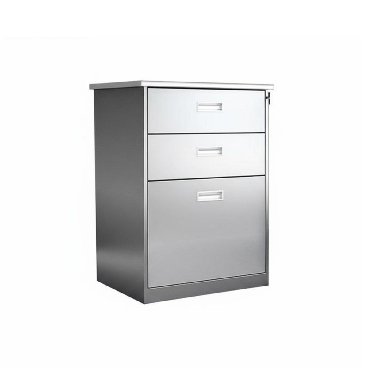 Stainless Steel Filing Cabinet Lockable Crafted Metal File Cabinet with Lock High-Capacity Locking Office File Drawer Unit for Administrators