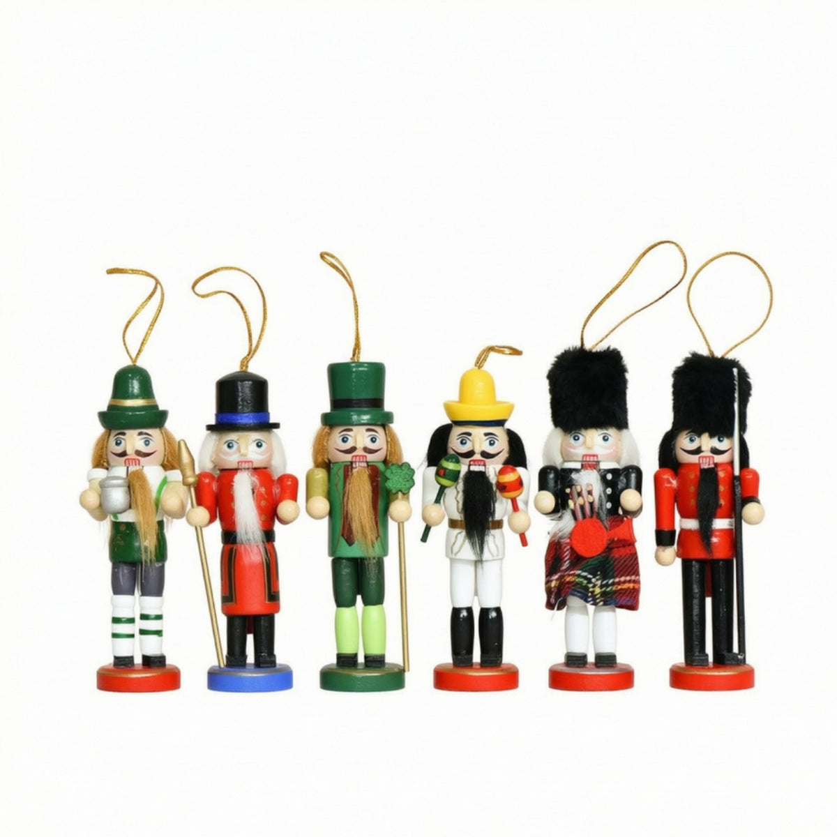 6 Pieces Nutcracker Ornament Small Nutcracker Ornaments Detailed Soldier Nutcrackers for Tabletop