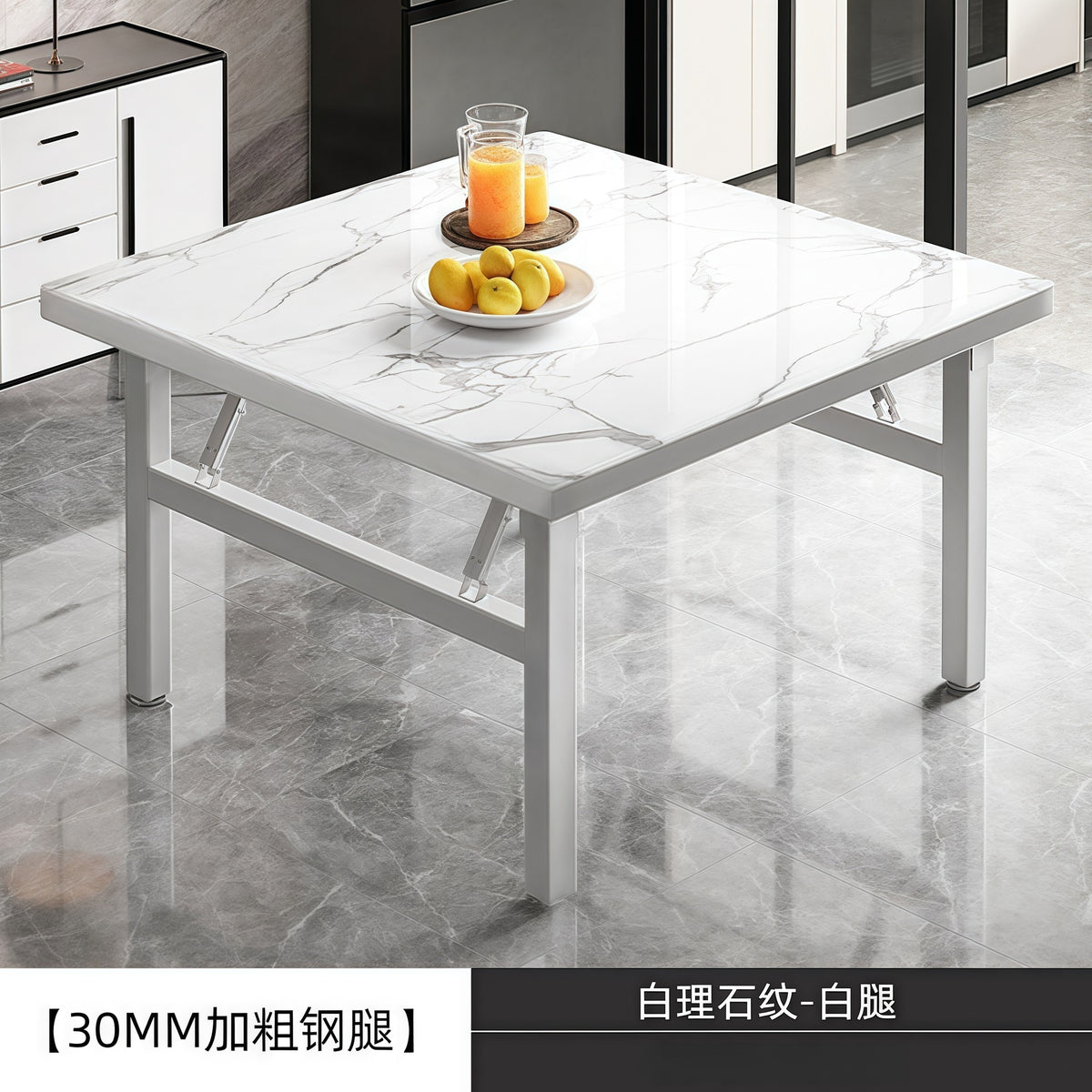 60x60x53 / Wht Marble Wht Frame