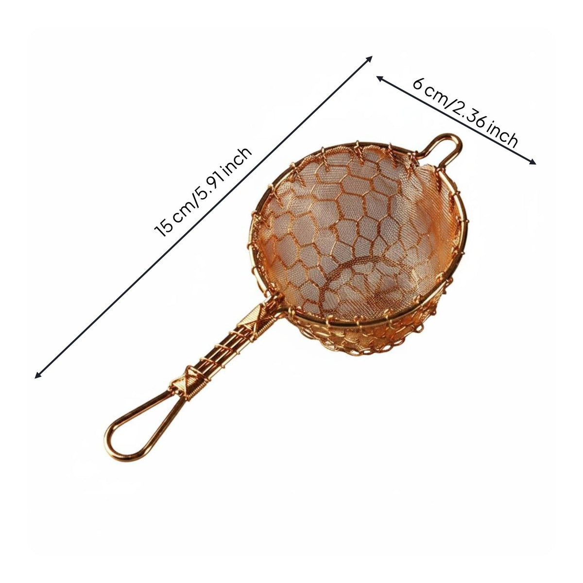 Hand-Woven Copper Tea Strainer Handmade Loose Leaf Tea Strainer Elegant Design Kitchen Utensil