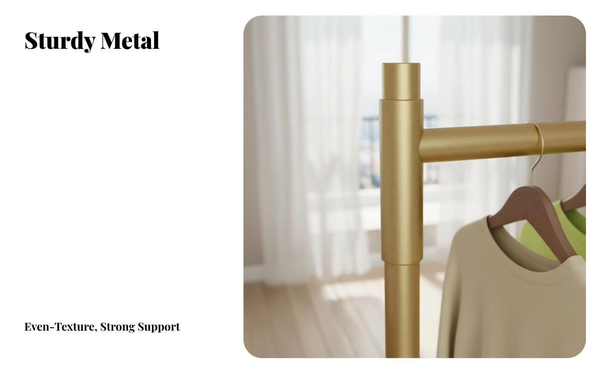 Floor-Standing Foldable Single-Rod Drying Rack Space-Saving Garment Stand Portable Laundry Accessory Easy to Assemble for Apartment Dwellers, Families, Homeowners, Bay opening, Balcony, Bedroom, Narrow Spaces