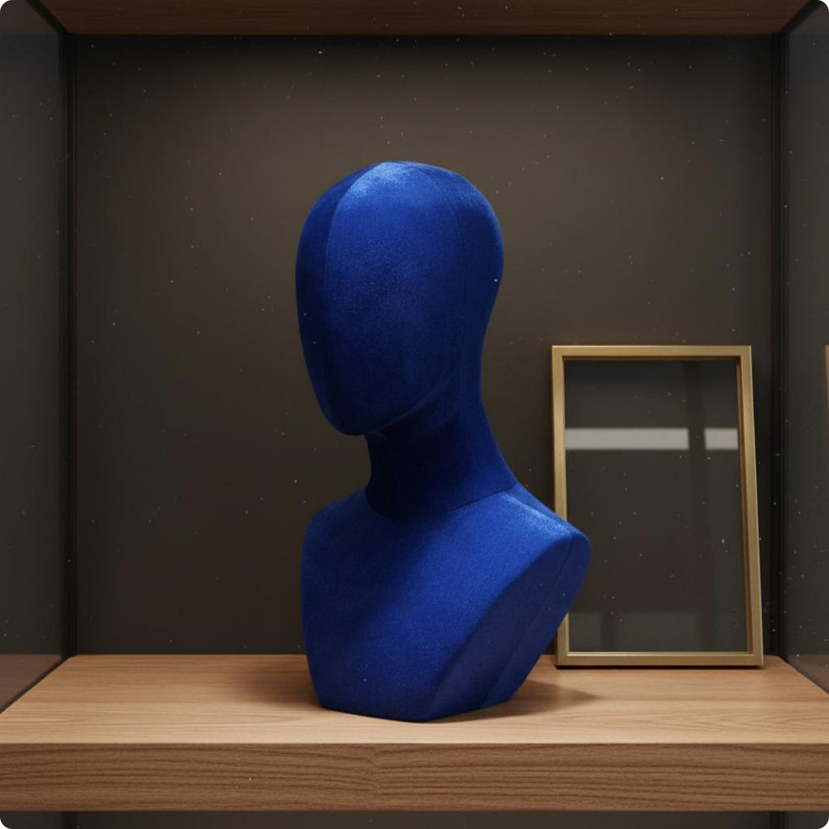 Velvet Mannequin Head Hat Hairpiece Stand Head Elegant Look for Retail Store