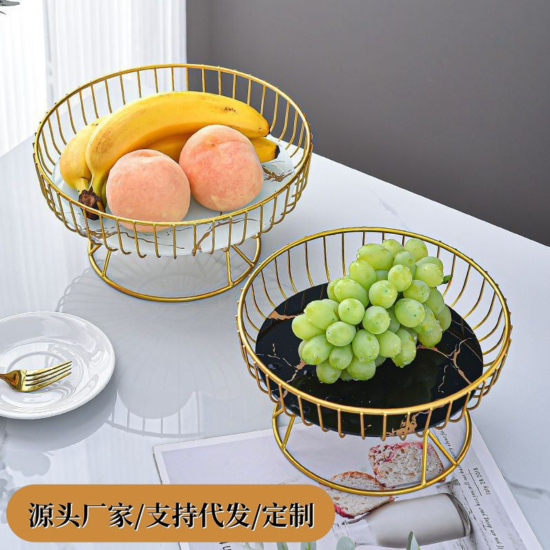 Nordic Stainless Steel Fruit Display Tray Simple Style