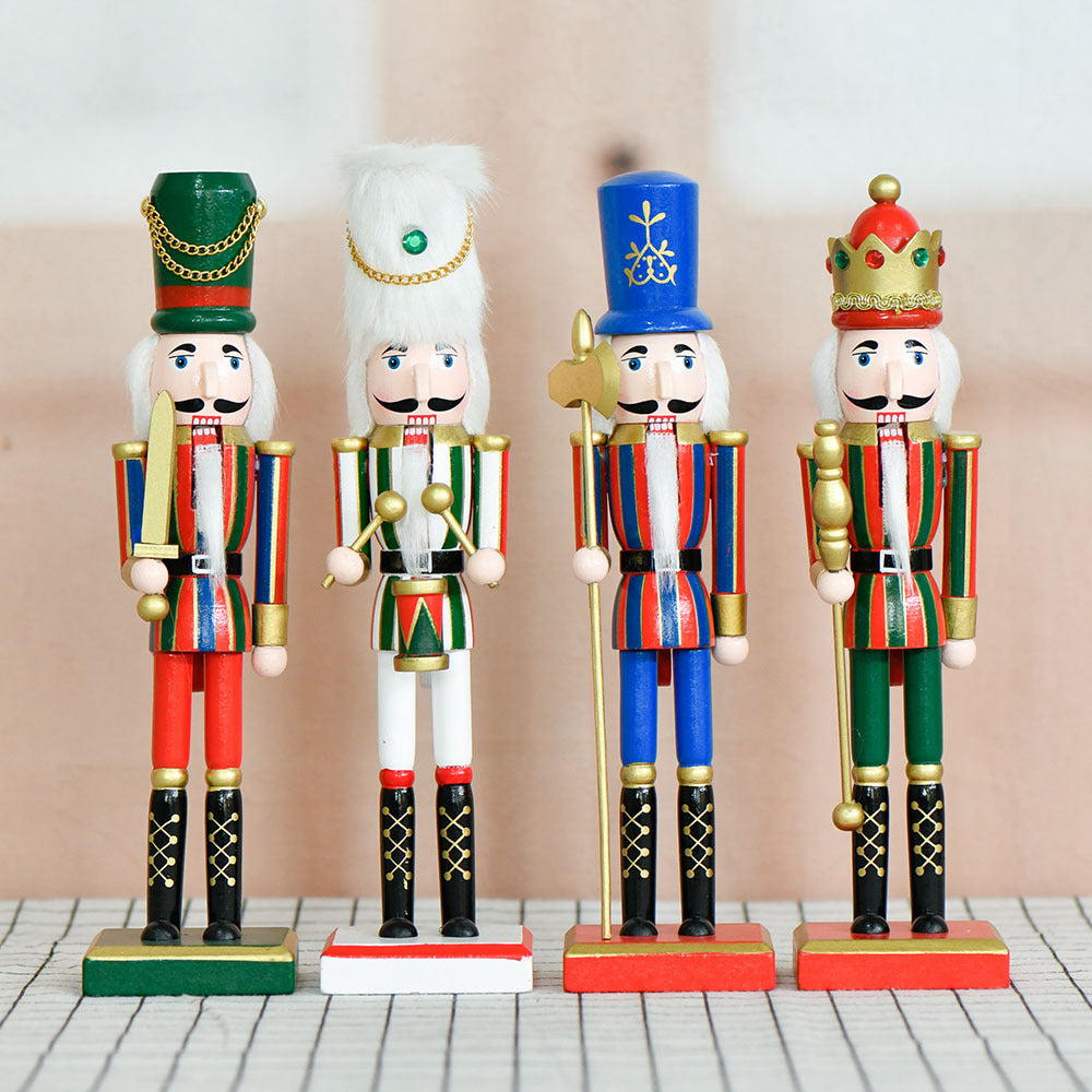 25cm Slim Circus Nutcracker Soldier Wooden Figurine Christmas Decoration