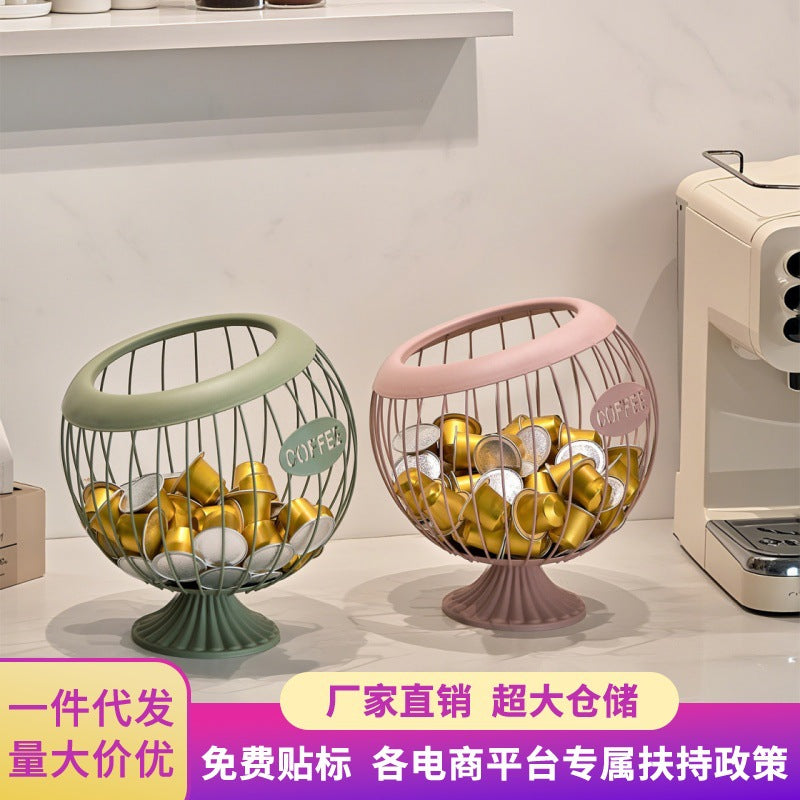 Nordic High-Value Coffee Capsule Storage Box Fruit Basket Snack Candy Storage Basket Tabletop Coffee Table Decoration