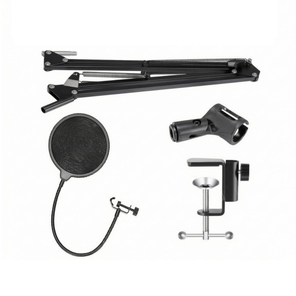 Microphone Stand Arm Table Mounting Mic Arm Including a Windscreen Screen Heavy Duty Microphone Stand Including a Windscreen Screen