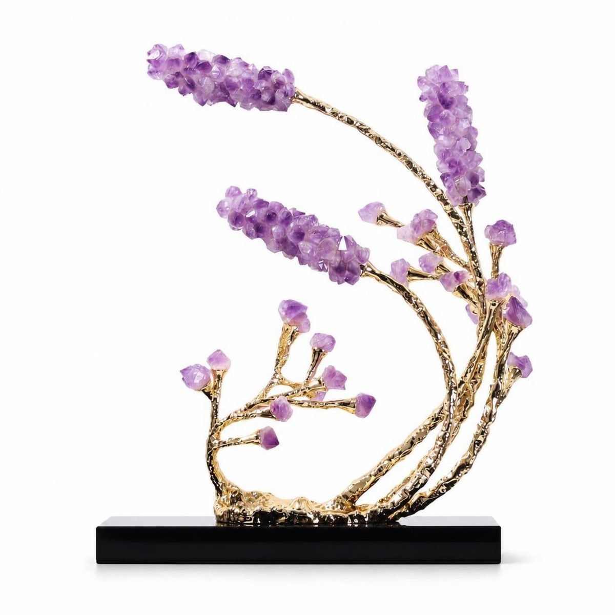 Branch Sculpture with Crystal Elegant Conifer Tree Figurine Compact