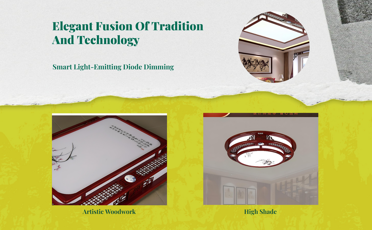 Dimmable LED wood ceiling light