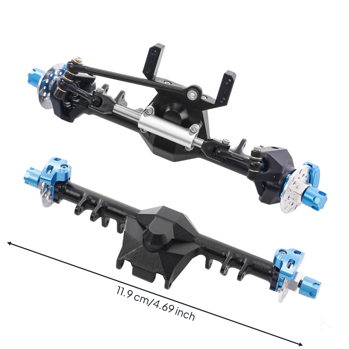 2 Pieces SCX24 Axle Assembly Rugged Front and Rear Axle Set Stable Hardware for Hobbyists