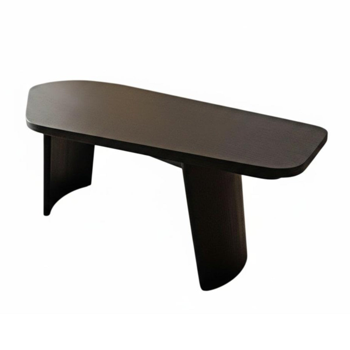 Irregularly Shaped Black Table Natural Simplicity Design Irregular Table with Spherical Legs Easy to Clean Rounded Safety Edges