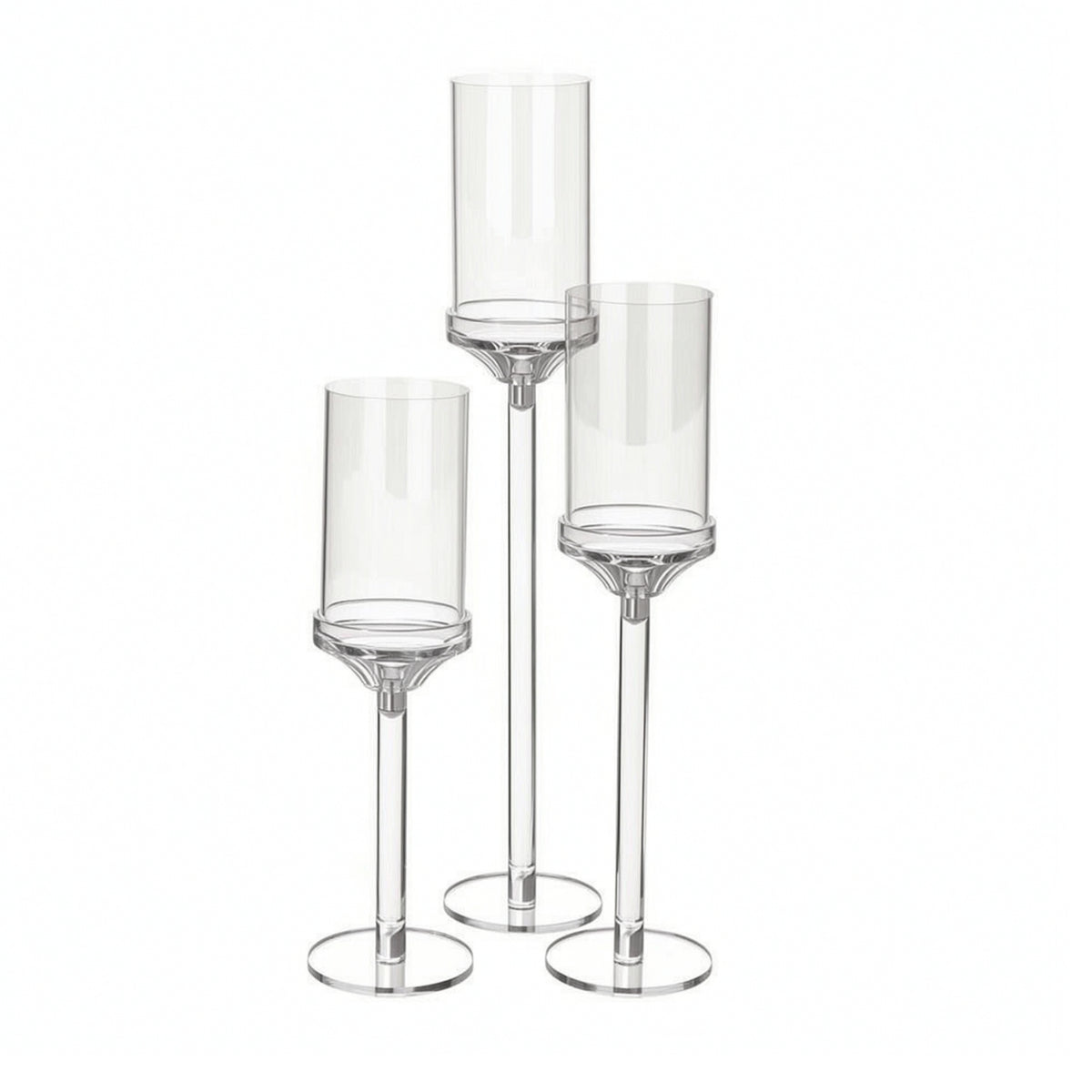 3 Pieces Candle Holder with Cylindrical Cup Long-Lasting Candlesticks Sturdy