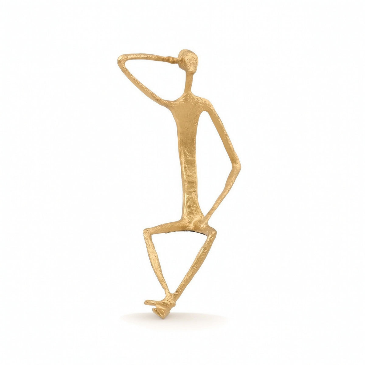 Seated Figure Sculpture Slender Decoration Decorative for Bookshelf, Living Room