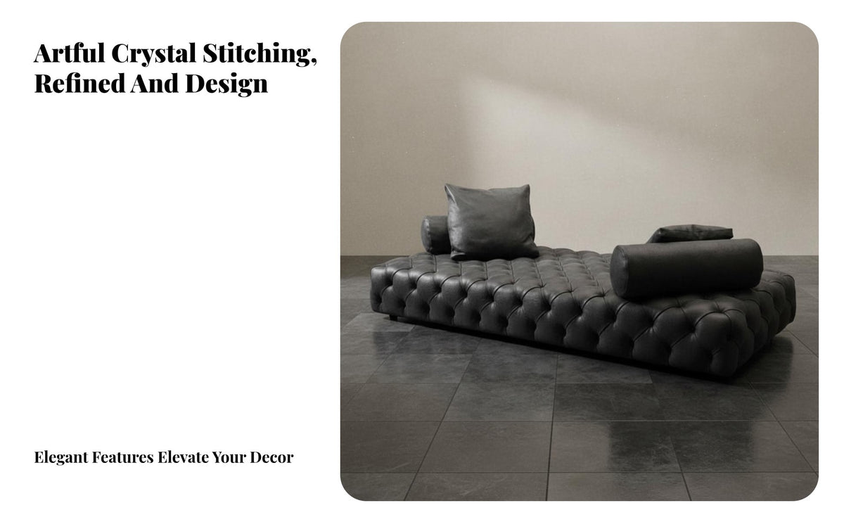 Light Luxury Design Upholstered Chaise Lounge Elegant contour Tufted Fainting Couch adaptable Use Indoor Seating Asymmetrical Shape for Boutique Owners, Interior Designers, Living Room, full-length Closet, Entryentry, Bedroom