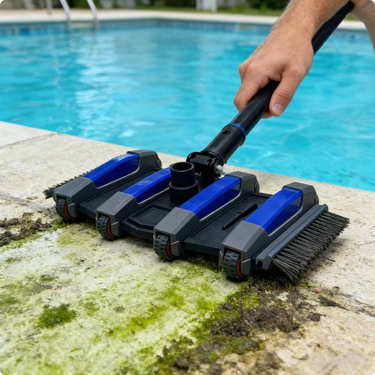 Pool Vacuum Head with Side Brush Wear Resistant 14 Inch Pool Vacuum Head for Spa