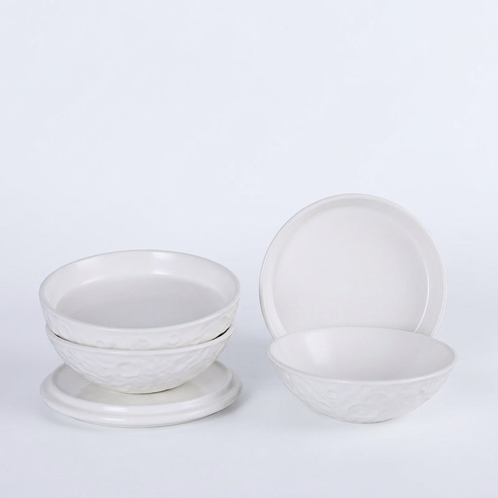 Nordic Ceramic Dinnerware Set, 5-Piece Matte Black