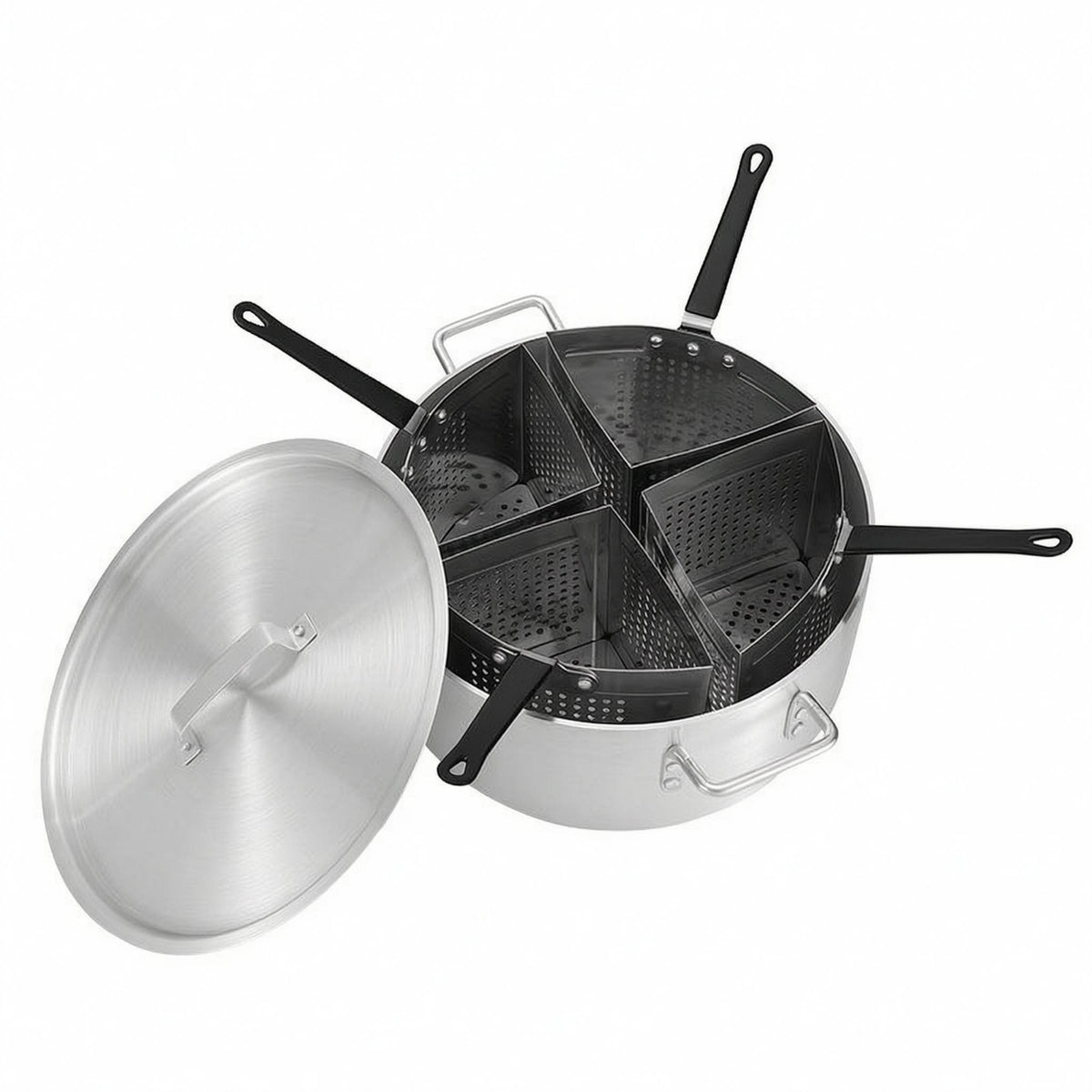 Pasta Cooker Insert Set Aluminum Multi-Hole Noodle Boiler Stainless Steel