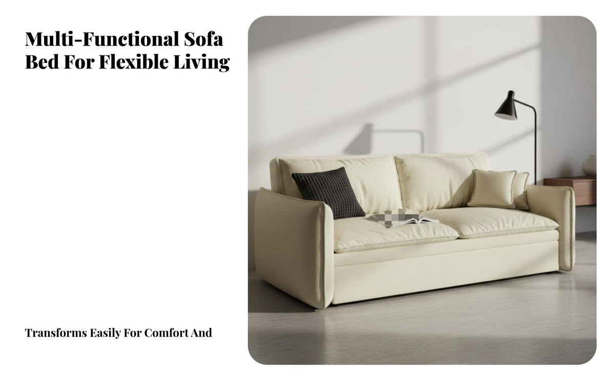 Multi-Functional Fold-expandable Loveseat Space-Saving Design Pull-expandable Floor Bed Modern design Sleeper Sofa Easy Conversion for Small Apartment Dwellers, Students, Homeowners, Living Room, Bedroom, Lounge, Home Office