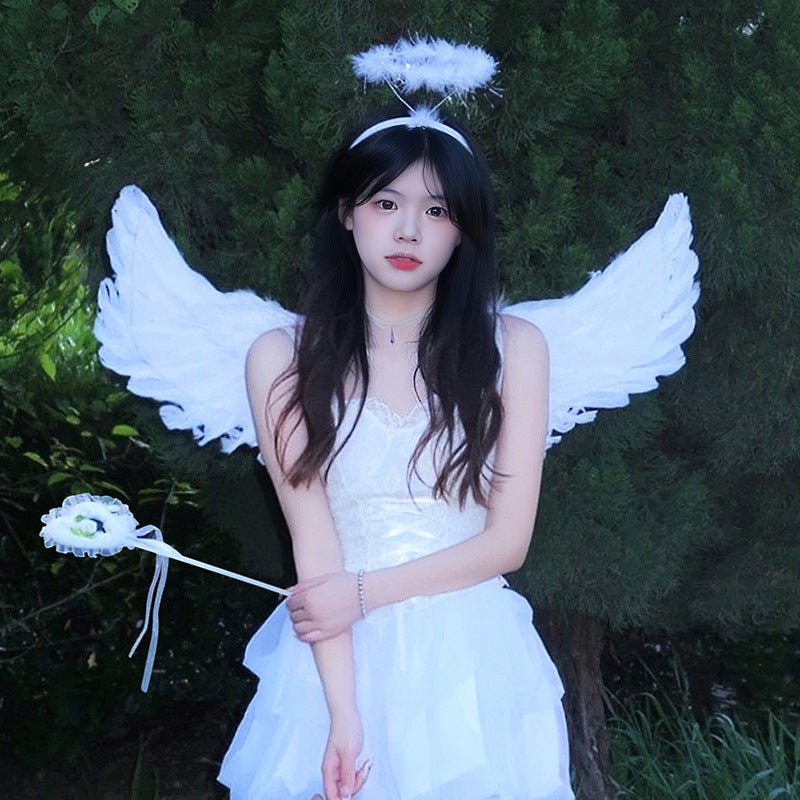 Halloween Children Adult Angel Wings Feather Wings Prop Stage Costume Accessory
