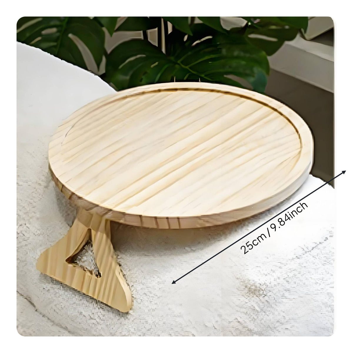 Bamboo Couch Armrest Tray Easy to Move Attach-on Sofa Side Table Multi-Purpose