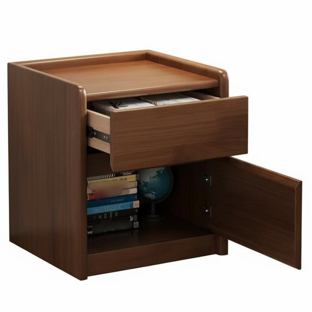 Nightstand with Safe Combination Lock Bedside Table Smart Security for Apartment