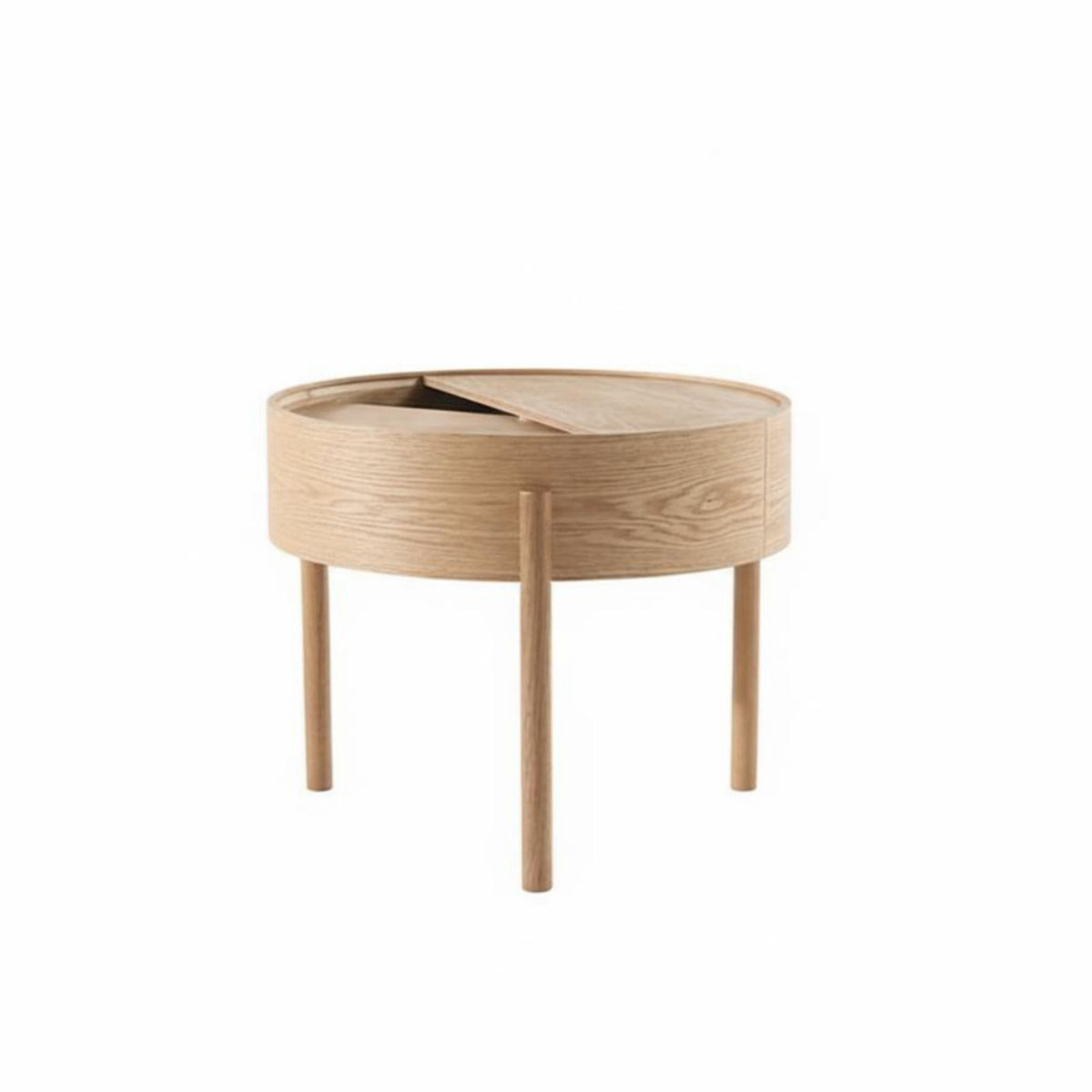 Nordic Aesthetic Round Rotating Storage Unit 360-Degree Swivel Living Room Centerpiece Multi-Functional Side Stand Space-Saving for Apartment Dwellers, Homeowners, Seniors, Small Areas, Bedroom