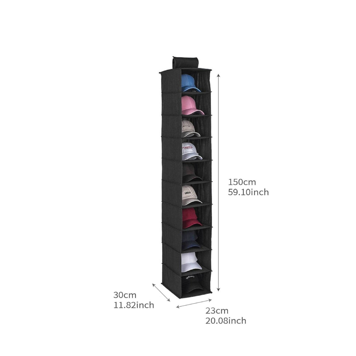 10 Layer Hanging Storage Bag Easy to Reach Hanging Hat Organizer for Closet