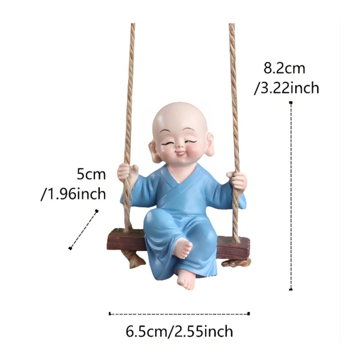 Car Rearview Mirror Hanging Ornament Creative Design Resin Buddha Boy Statue