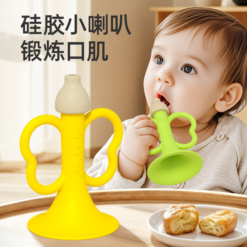 Silicone Whistle Toy for Babies 6+ Months, Teething Safe, Musical Instrument