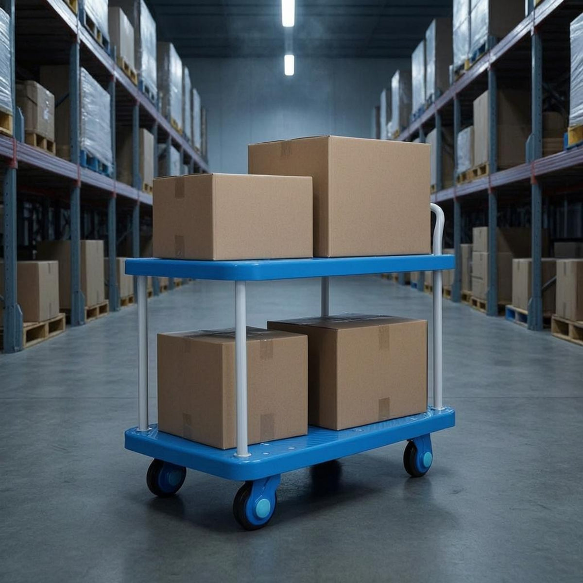 Two-Tier Hand Cart Reinforced Folding Flat Cart Folding Hand Truck