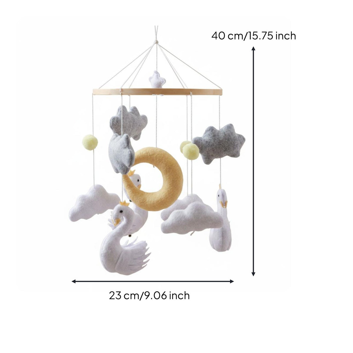 Textile Puff Crib Mobile Nordic Design Puff Crib Mobile Soothing for Infants