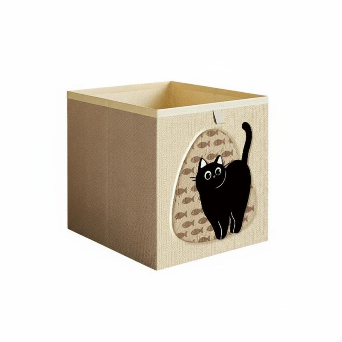 Foldable Cat Print Storage Cube Collapsible Design Cat Print Storage Basket