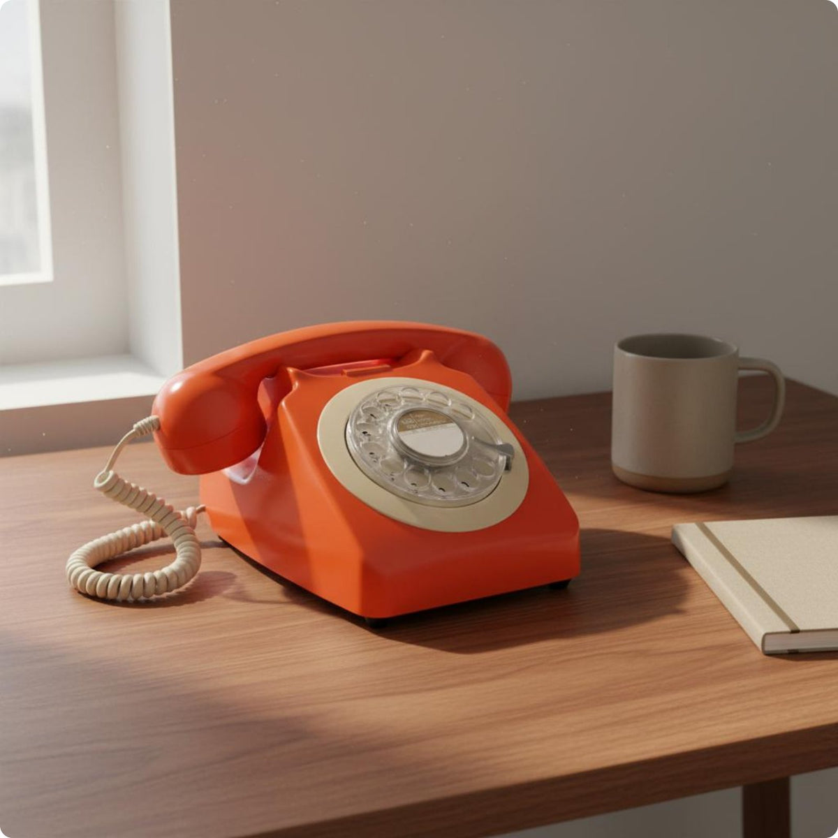 Classic Rotary Desk Phone Metal Bell Chime Retro Rotary Phone Communication Device for Office
