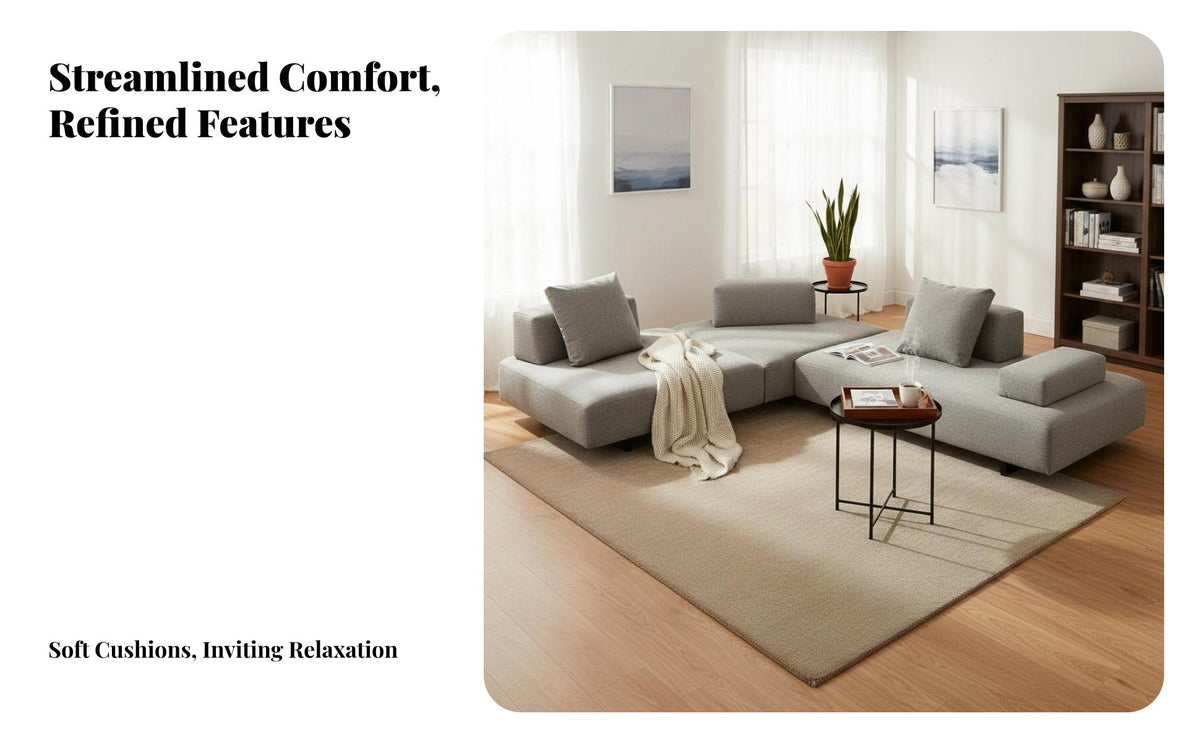 Nordic design aesthetic Multi-Piece Configurable Sofa Modern Stylistic Curved configurable set Sofa Creative Shape configurable Couch Lowlow-rear rear for Interior Designers, Apartment Dwellers, Business Owners