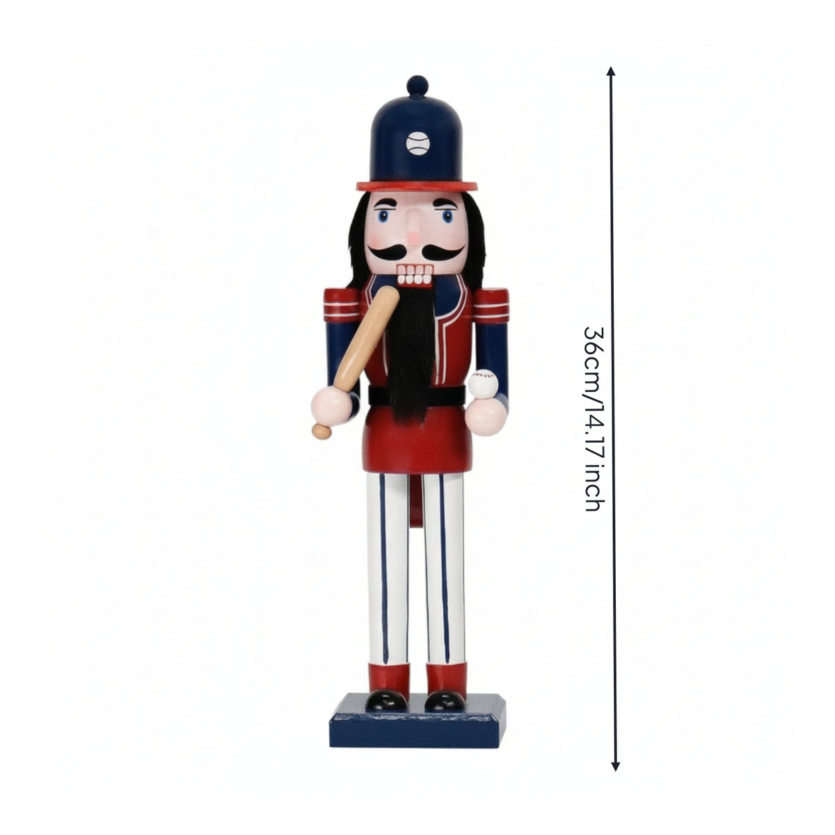 Baseball Nutcracker Decorative Wooden Nutcracker Sporty Figurines for Sports Fans, Collectors, Mantel