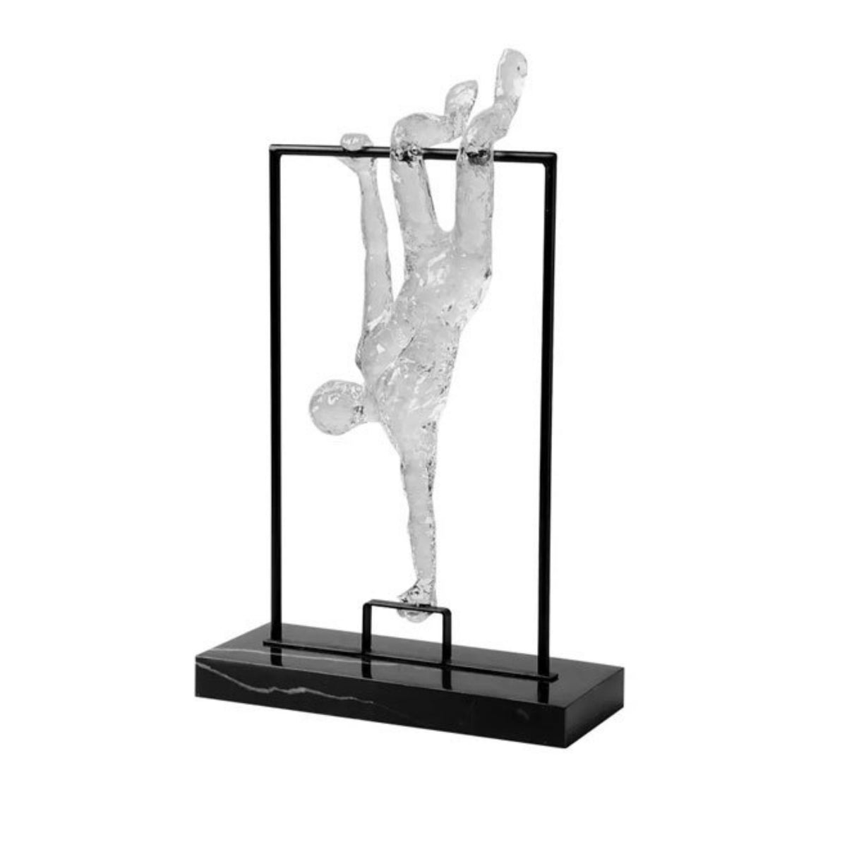 Sculpture with Metal Frame Decorative Abstract Human Statue Minimalist